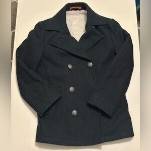 TALLIA Navy Double-Breasted Pea Coat